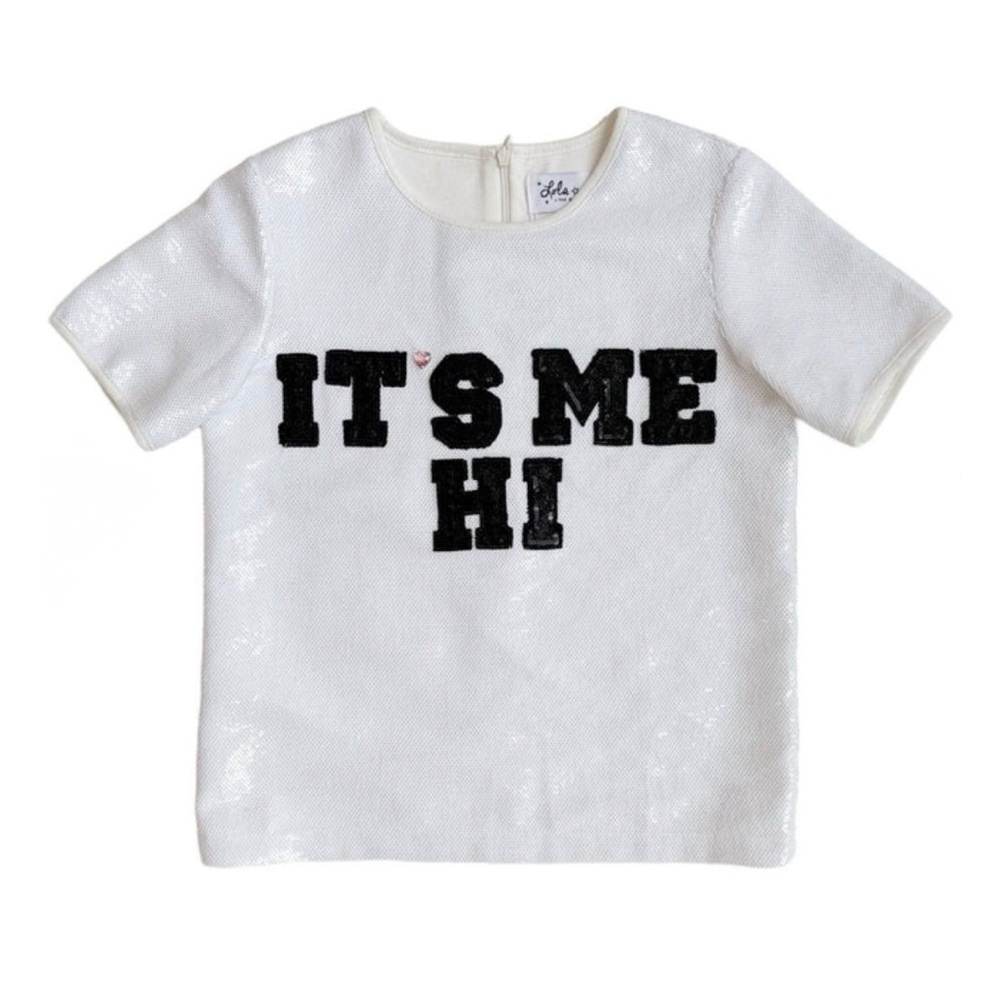 White Sequin 'It's Me Hi' Swiftie Top - adult NWT!!